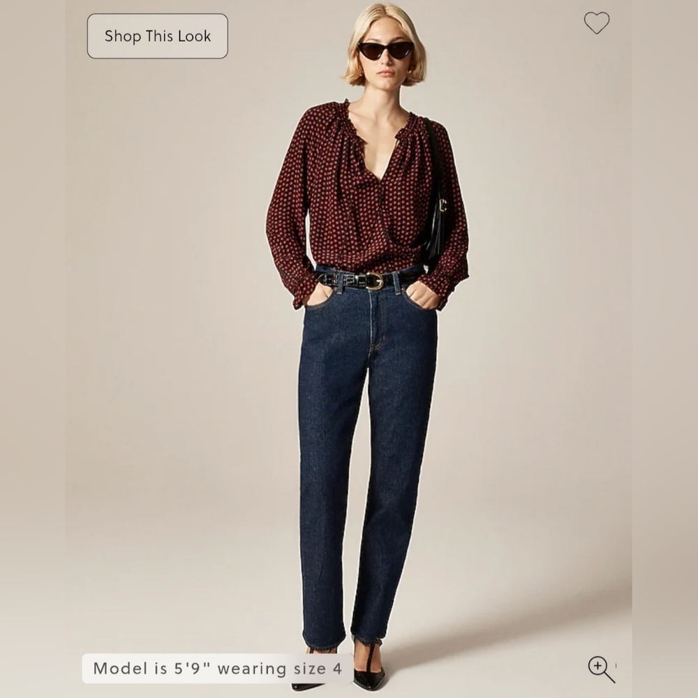J.Crew Popover top in ditsy floral crepe de chine